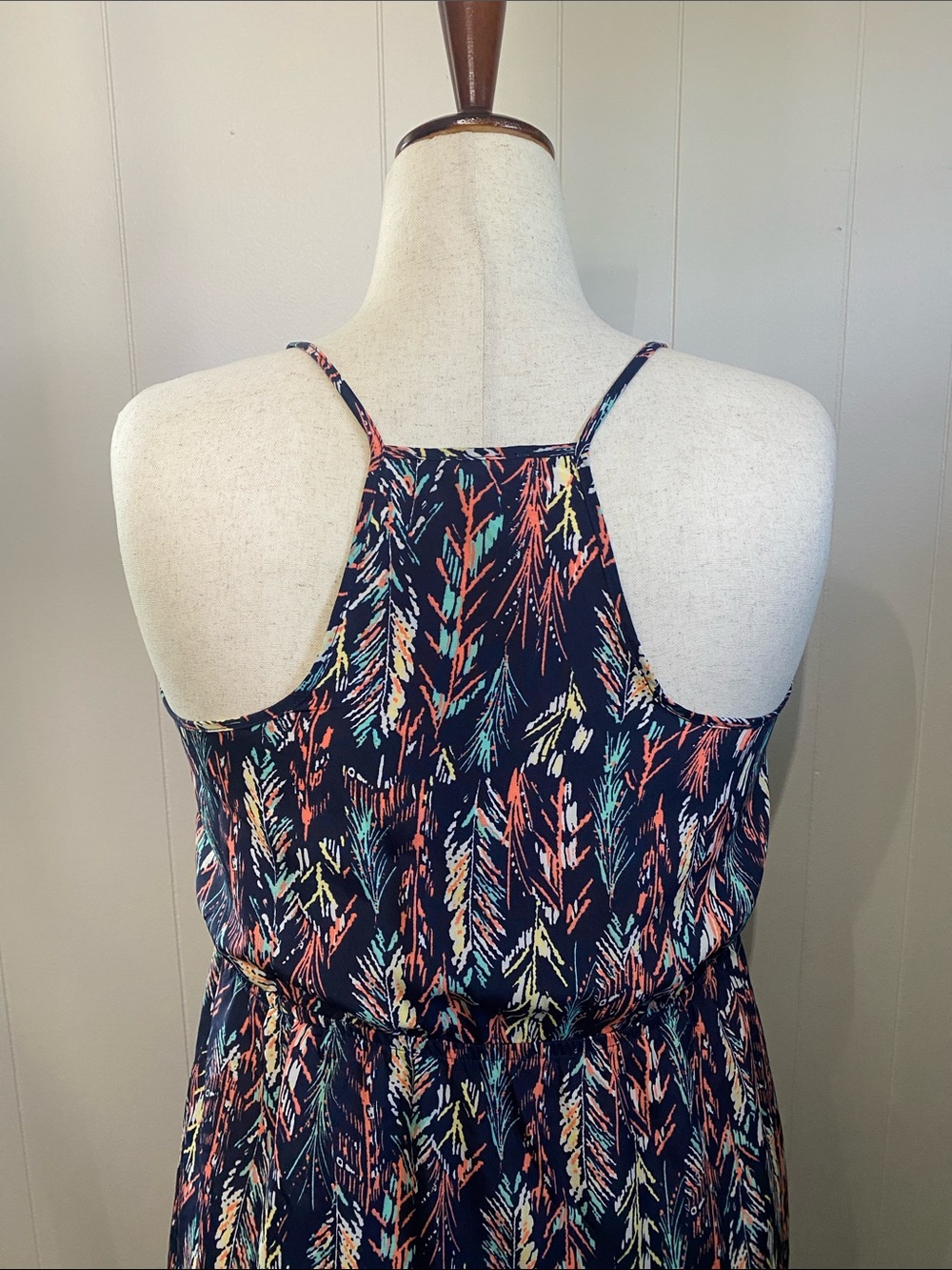 Navy Floral Print Ruffle Sundress - Picture 4 of 5